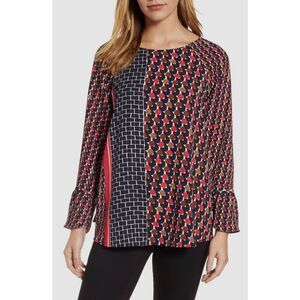 Nic & Zoe Patterned Blouse Size Small